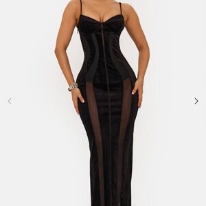 Murci SCANDAL Velvet panelled maxi dress
